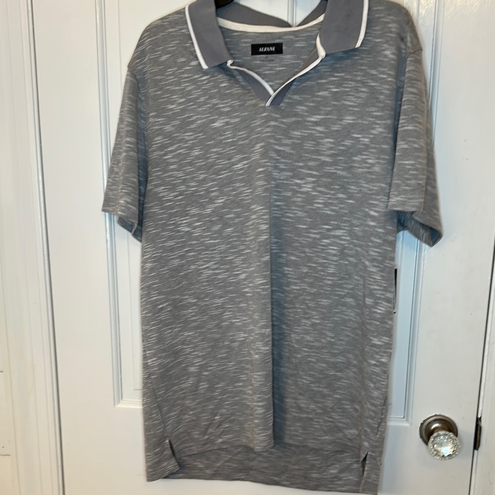 Alfani Heather Gray Collared Shirt size XL NWT Soiled‎